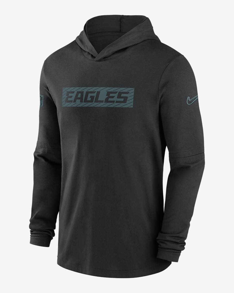 Philadelphia Eagles Sideline Men s Nike Dri FIT NFL Long Sleeve Hooded Top